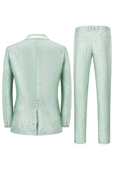 Mint Shawl Lapel One Button Jacquard Men's Formal Suits