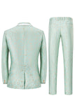 Mint Shawl Lapel One Button Jacquard Men's Formal Suits