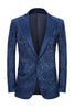Load image into Gallery viewer, Peak Lapel Dark Blue Jacquard Men&#39;s Formal Suits