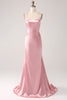 Load image into Gallery viewer, Blush Mermaid Spaghetti Straps Long Formal Dress