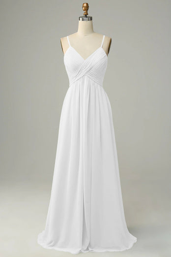 Twilight Spaghetti Straps Sleeveless Long Bridesmaid Dress