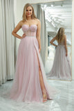 Tulle Sweetheart Light Pink Corset Formal Dress