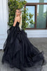 Load image into Gallery viewer, Sparkly Black Corset Beaded Sweetheart Long Formal Dress