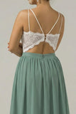 Eucalyptus Chiffon A Line Lace Plus Size Mother of the Bride Dress
