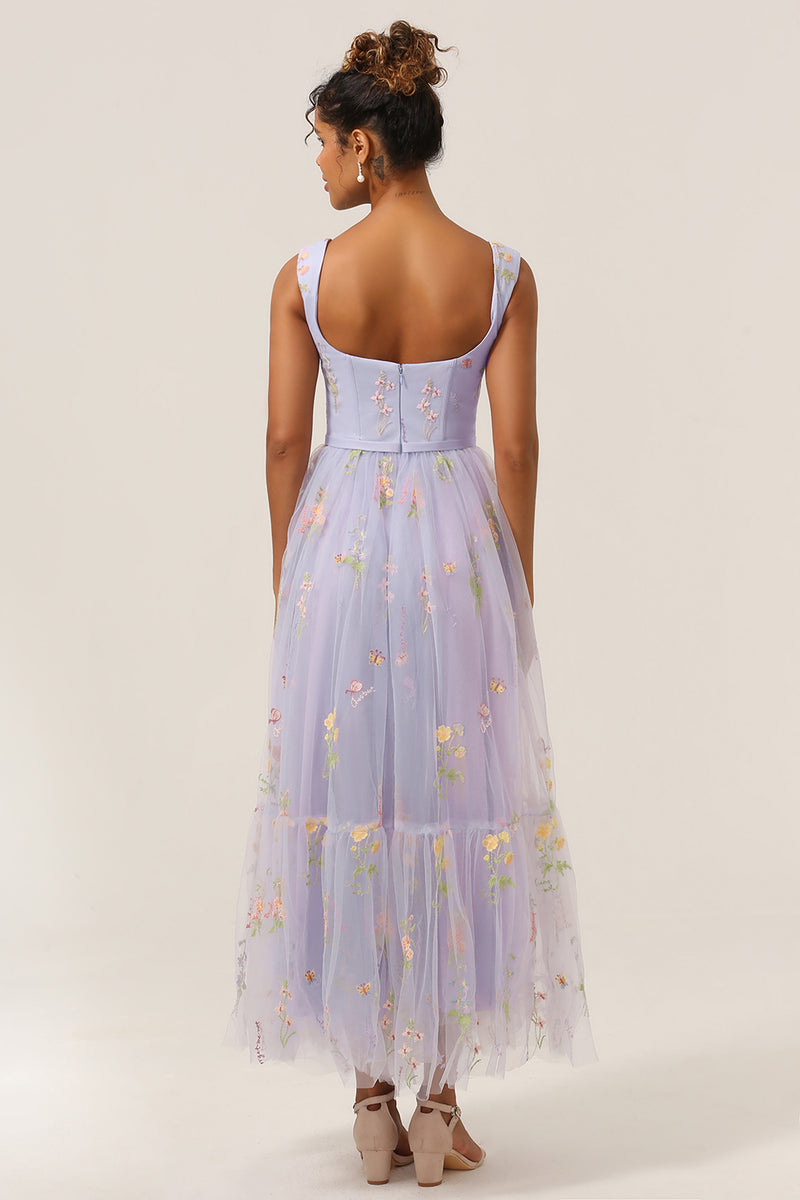 Load image into Gallery viewer, A Line Sweetheart Champagne Long Formal Dress with Embroidery
