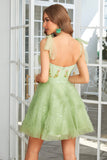 Sweetheart Green A Line Cocktail Party Dress with Beading