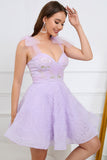 Sweetheart Purple A Line Cocktail Dress with Beading