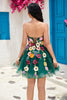 Load image into Gallery viewer, Champagne Strapless Short Formal Dress with 3D Flowers