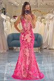 Fuchsia Mermaid Formal Dress with Sequins