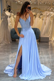 A-Line Lavender Long Formal Dress with Appliques