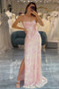 Load image into Gallery viewer, Mermaid Sparkly Pink Formal Dress with Slit