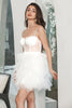Load image into Gallery viewer, White A-Line Short Ruffled Graduation Party Dress with Lace