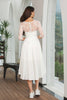 Load image into Gallery viewer, Simple White Lace Sleeves High Low Graduation Dress