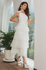 Load image into Gallery viewer, White One Shoulder Tiered Long Engagement Party Dress