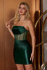Load image into Gallery viewer, Dark Green Bodycon Corset Strapless Short Cocktail Dress