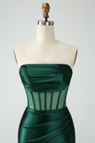 Dark Green Corset Strapless Bodycon Short Cocktail Dress