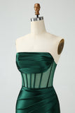 Dark Green Corset Strapless Bodycon Short Cocktail Dress