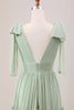 Load image into Gallery viewer, Dusty Sage A Line Chiffon Bridesmaid Dress with Ruffles
