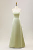 Load image into Gallery viewer, Dusty Sage A Line Strapless Satin Long Bridesmaid Dress