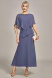 Sheath Stormy Chiffon Boat Neck Long Choir Dress