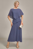 Sheath Stormy Chiffon Boat Neck Long Choir Dress