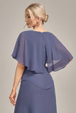 Sheath Stormy Chiffon Boat Neck Long Choir Dress