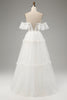 Load image into Gallery viewer, Ivory A-Line Off the Shoulder Tulle Wedding Dress