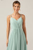 Load image into Gallery viewer, A-Line Spaghetti Straps Backless Maternity Matcha Bridesmaid Dress
