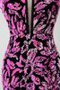 Load image into Gallery viewer, Sparkly Mermaid Fuchsia Black Sequin Formal Dress With Side Slit