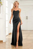 Load image into Gallery viewer, Mermaid Spaghetti Straps Dark Green Long Formal Dress with Split Front