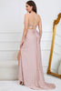 Load image into Gallery viewer, Mermaid Spaghetti Straps Blush Long Formal Dress with Beading