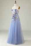 A Line Sweetheart Lavender Long Formal Dress with Appliques