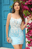 Load image into Gallery viewer, Light Blue Open Back Corset Tight Short Formal Dress