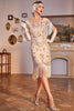 Load image into Gallery viewer, Sparkly Dark Green Cap Sleeves Fringed Sequins 1920s Flapper Dress