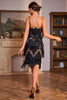 Load image into Gallery viewer, Sparkly Champagne Fringed Sequins 1920s Gatsby Dress