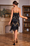 Sparkly Champagne Fringed Sequins 1920s Gatsby Dress