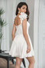 Load image into Gallery viewer, White A-Line Corset Short Graduation Dress with Ruffles