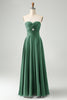 Load image into Gallery viewer, A Line Dusty Sage Sweetheart Keyhole Long Bridesmaid Dress