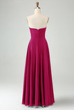 A Line Dusty Sage Sweetheart Keyhole Long Bridesmaid Dress