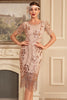 Load image into Gallery viewer, Sparkly Blush Fringes 1920s Dress with Accessories Set