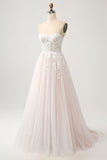 Sparkly White A Line Sweetheart Long Wedding Dress with Applique Lace