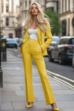 Fuchsia Long Sleeves 2 Piece Work Suits with Pockets