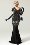 1920s Sequins Flapper Long Dress