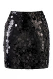 Women's Glamorous Large Sequin Mini High Waisted Sparkly Night Out Skirt