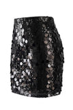 Women's Glamorous Large Sequin Mini High Waisted Sparkly Night Out Skirt