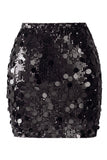 Women's Glamorous Large Sequin Mini High Waisted Sparkly Night Out Skirt