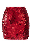 Women's Glamorous Large Sequin Mini High Waisted Sparkly Night Out Skirt
