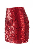 Women's Glamorous Large Sequin Mini High Waisted Sparkly Night Out Skirt