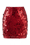 Women's Glamorous Large Sequin Mini High Waisted Sparkly Night Out Skirt