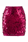Women's Glamorous Large Sequin Mini High Waisted Sparkly Night Out Skirt